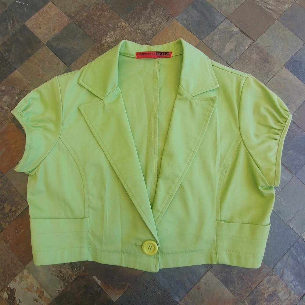 Lime Green Cropped Jacket